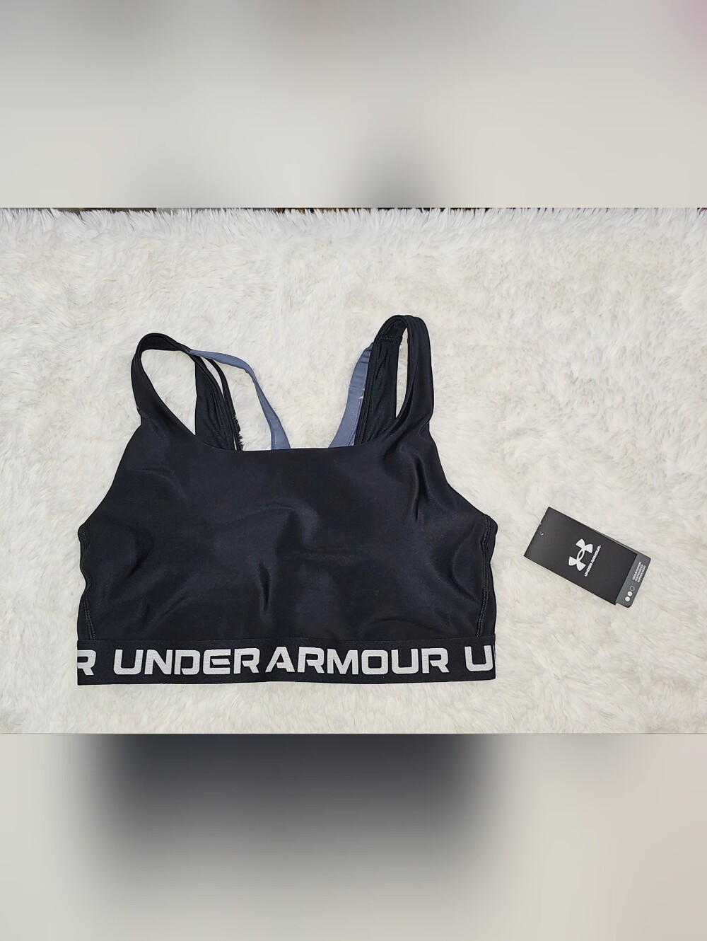 NWT Under Armour Black Sports Bra with Branded Elastic Band-XL